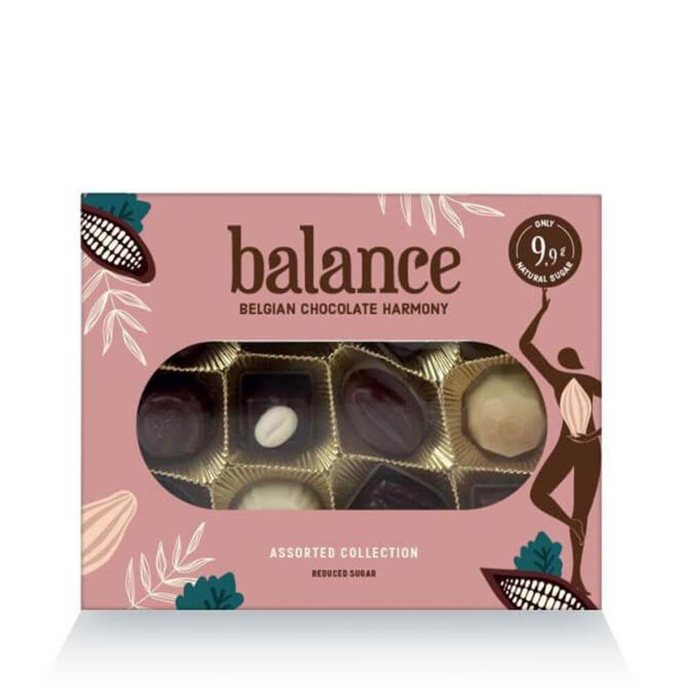 Balance Reduced Sugar Assorted Chocolate Pralines Box 145g